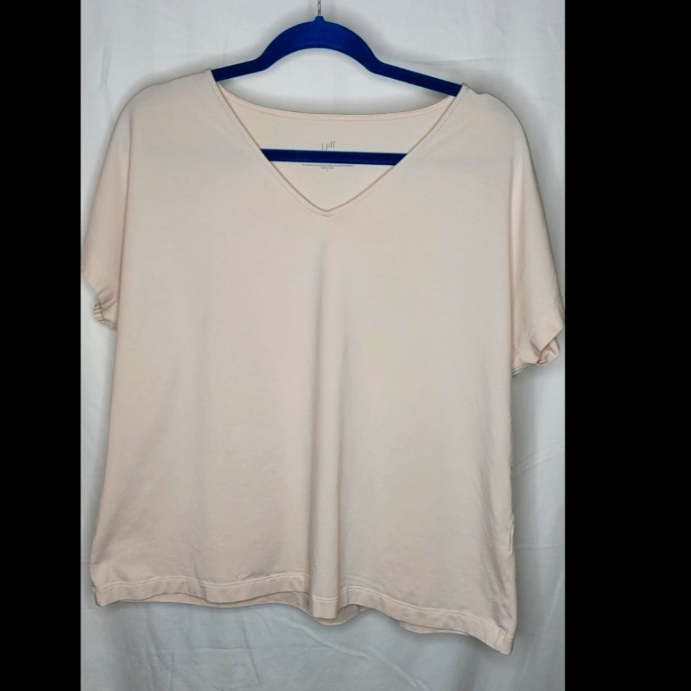 J.Jill Lux Supima v-neck Easy Tee, size L